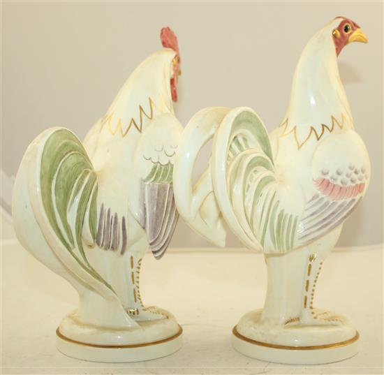 Two Royal Worcester figures  Game Cock and Chanticleer, modelled by Doris Lindner, 27cm